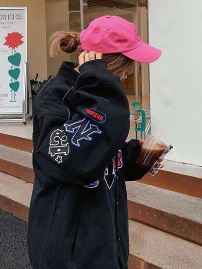 Fall Black Retro Casual Jacket Shoptery