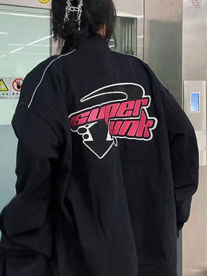 Fall Black Retro Casual Jacket Shoptery