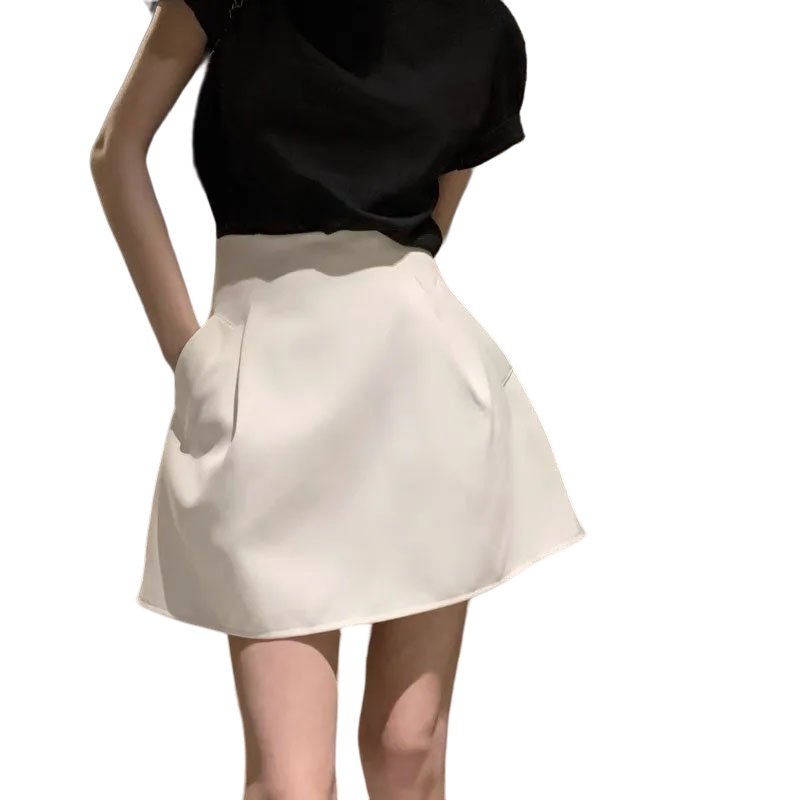 Black White Puffy A-Line Skirt - Skirts