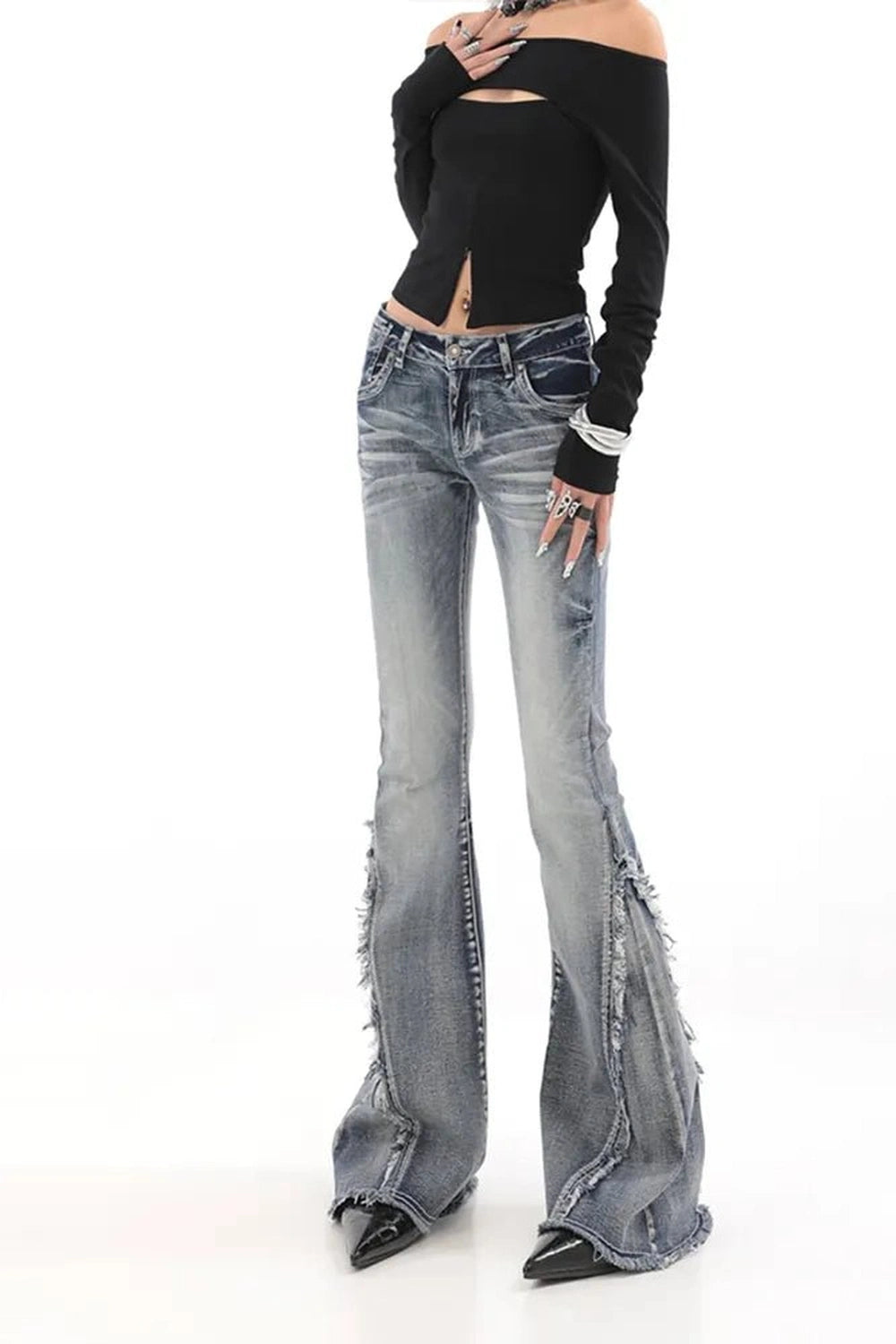 Blue Denim Bell Bottom Jeans -