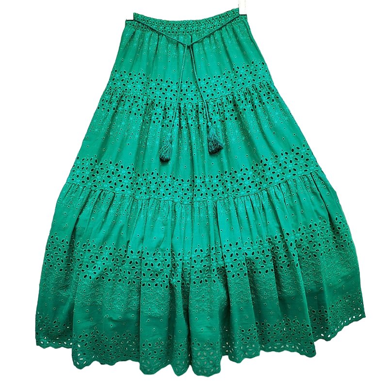 Boho Summer Hollow Out Long Cotton Skirt - Skirts