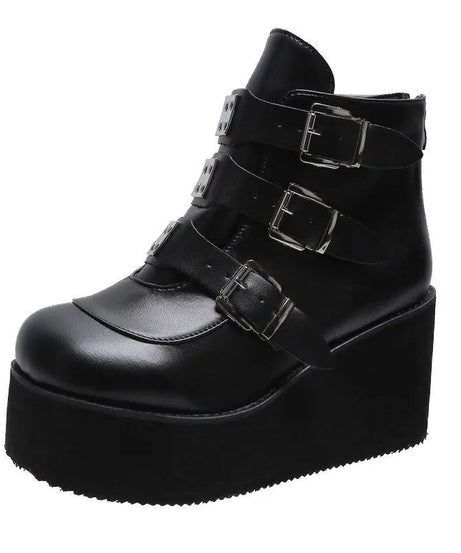 Buckle Ankle Goth Boots -