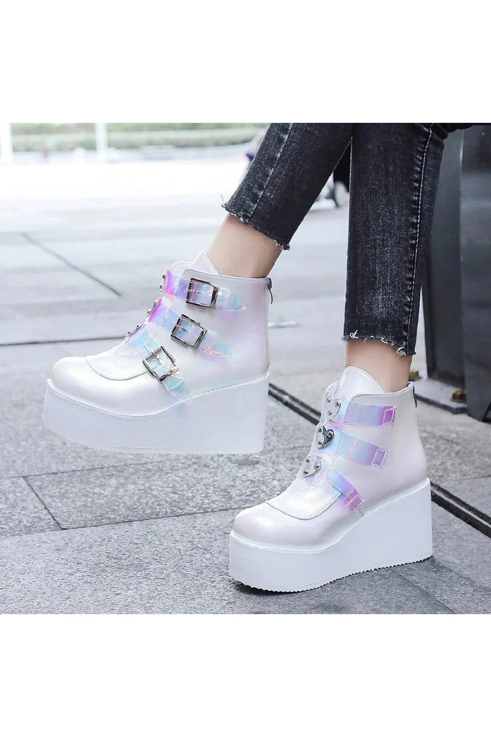 Buckle Ankle Goth Boots Shoptery