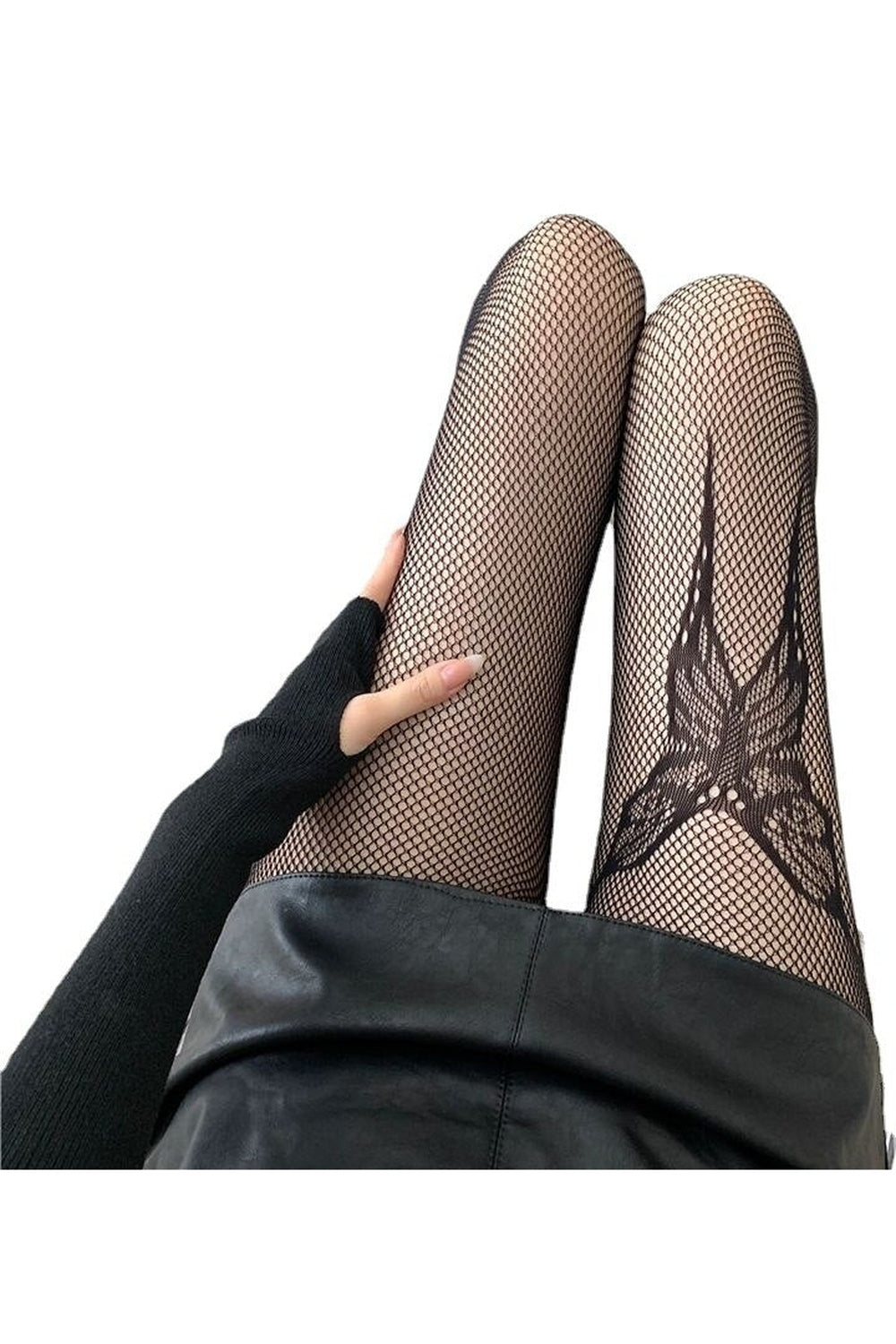 Acubi Butterfly Fishnet Tights Black Shoptery