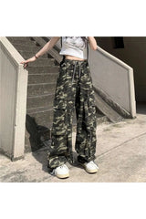 Y2k Camouflage High Waist Drawstring Pants Shoptery