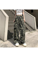 Y2k Camouflage High Waist Drawstring Pants Shoptery