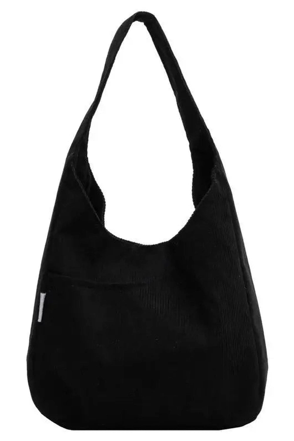 Aesthetic Canvas Corduroy Large Handbag Black Shoptery