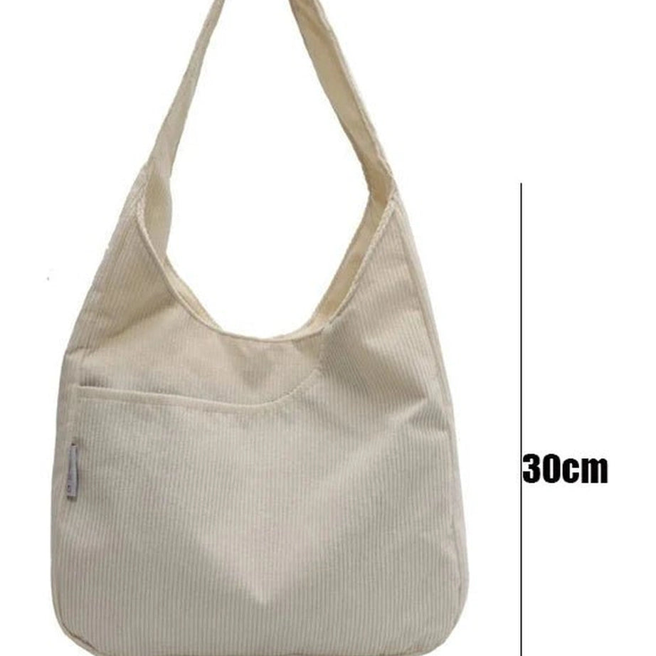 Aesthetic Canvas Corduroy Large Handbag Shoptery