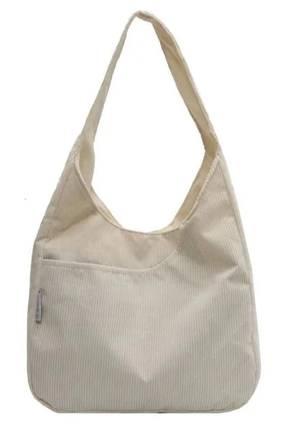 Aesthetic Canvas Corduroy Large Handbag Creamy-white Shoptery