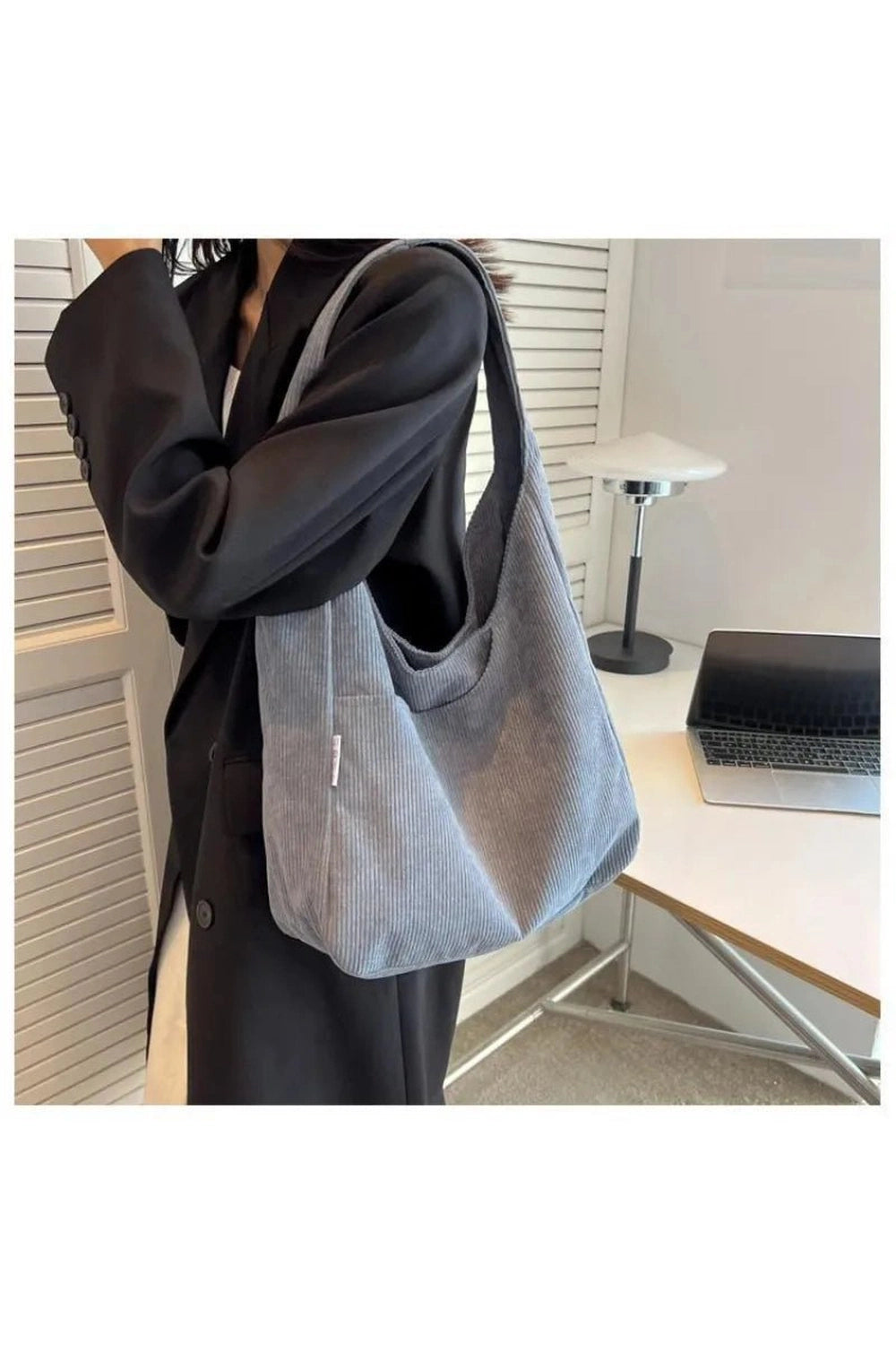 Aesthetic Canvas Corduroy Large Handbag Shoptery