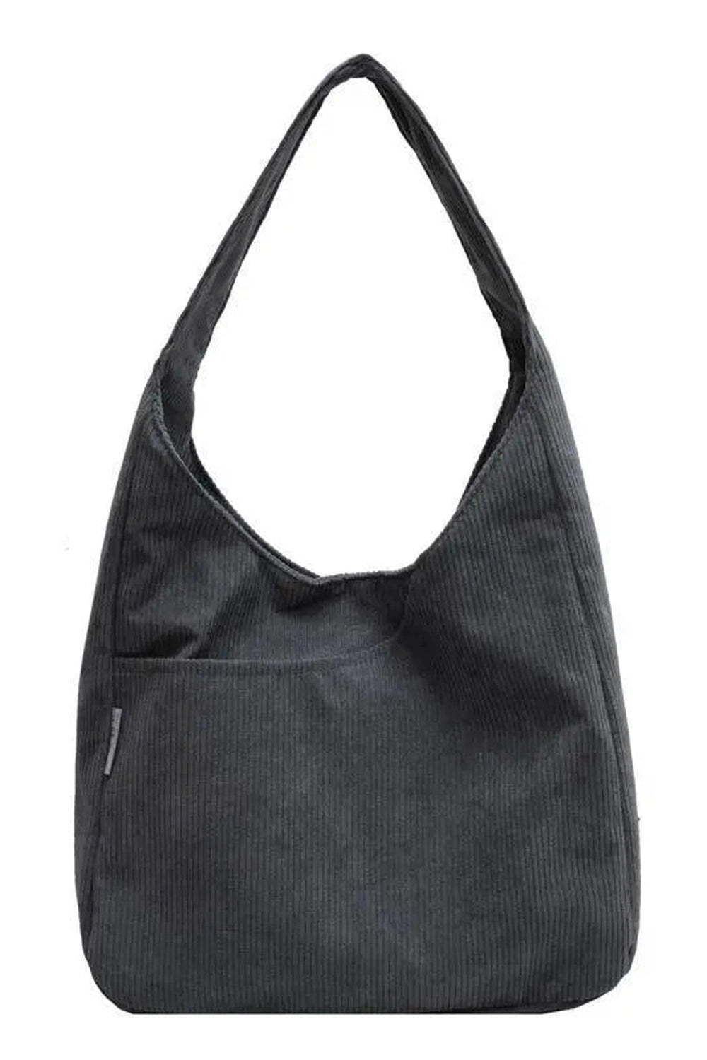 Aesthetic Canvas Corduroy Large Handbag Gray Shoptery