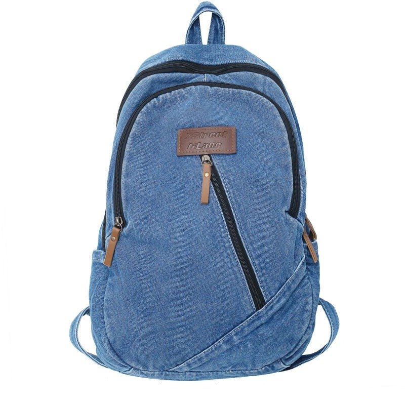 Canvas Denim College Backpack - Backpacks
