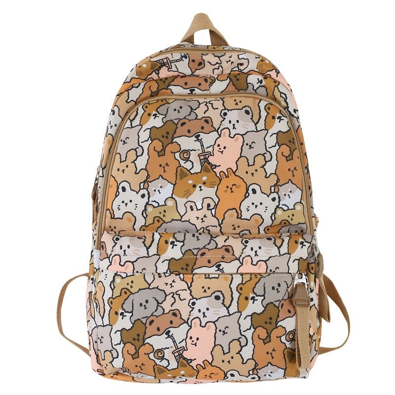 Cartoon Print Book Bag - Backpacks