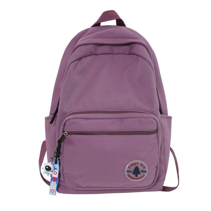 Casual Nylon College Backpack - Backpacks