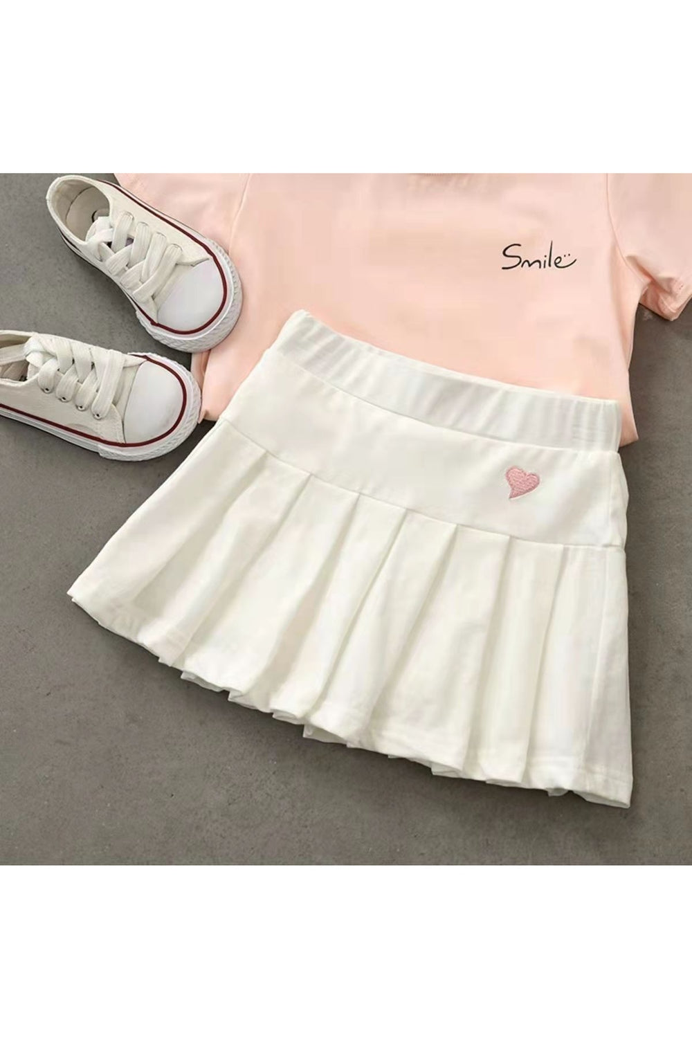 Casual Pleated Mini Skirt White Shoptery