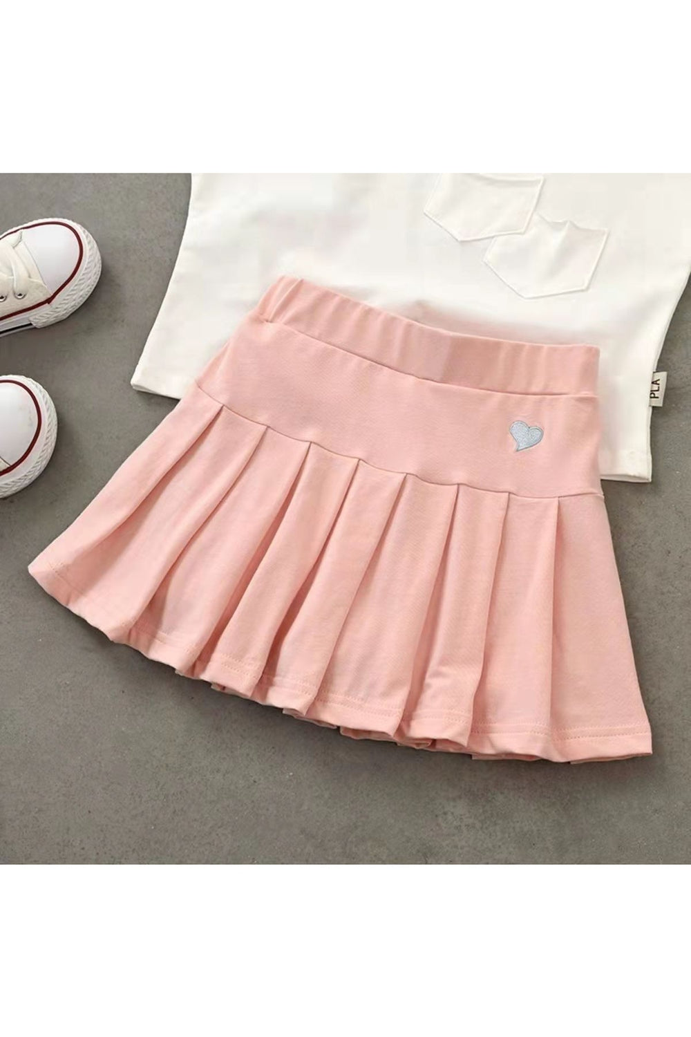 Casual Pleated Mini Skirt Pink Shoptery