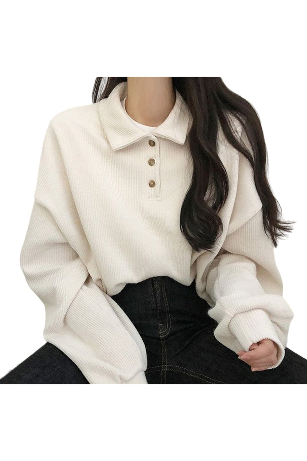 Casual Polo Long Sleeve T-Shirt - T-shirts