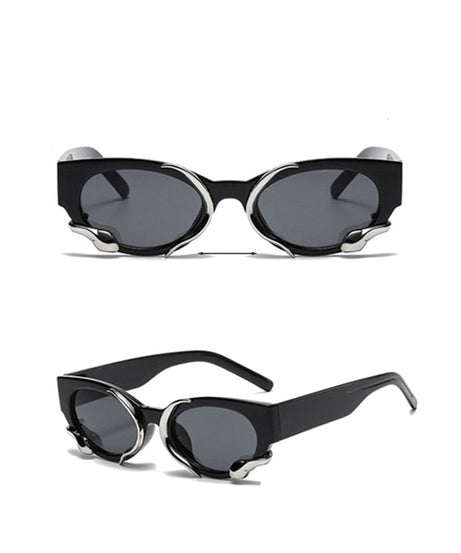 Cat Eye Snake Wrapped Sunglasses - Sunglasses