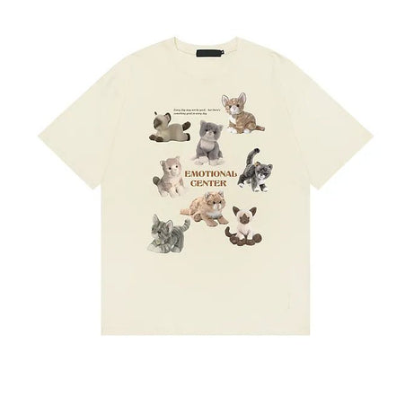 Cat Save World Cartoon T-shirt -