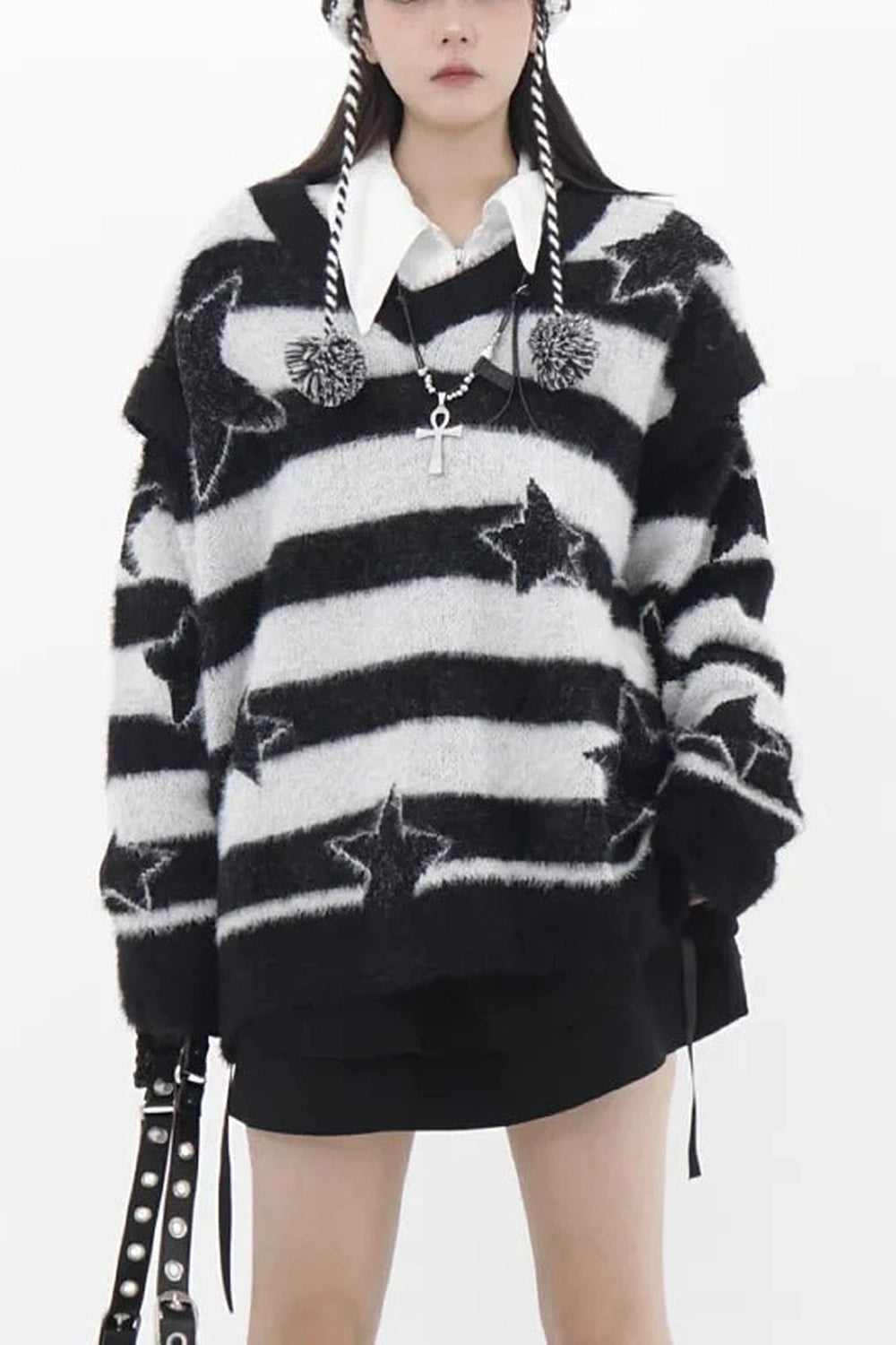 Fall Celestial Stripe Oversized Sweater Shoptery