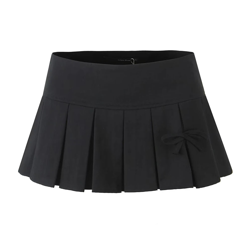 Charcoal Twirl Pleated Skirt -