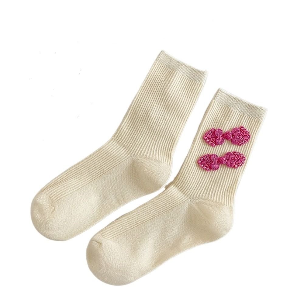 Cheongsam Buckle Cotton Socks - Socks