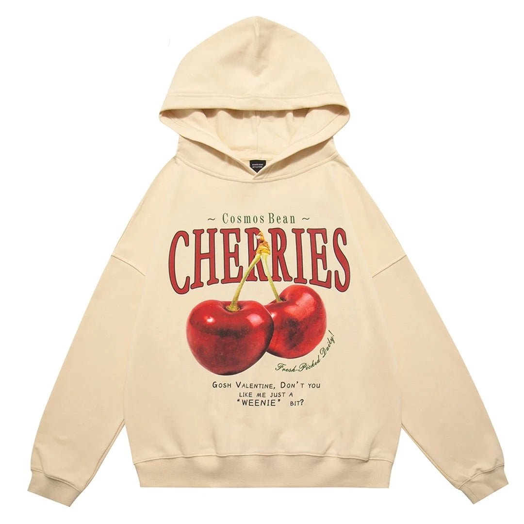 Cherries Print Harajuku Hoodie -