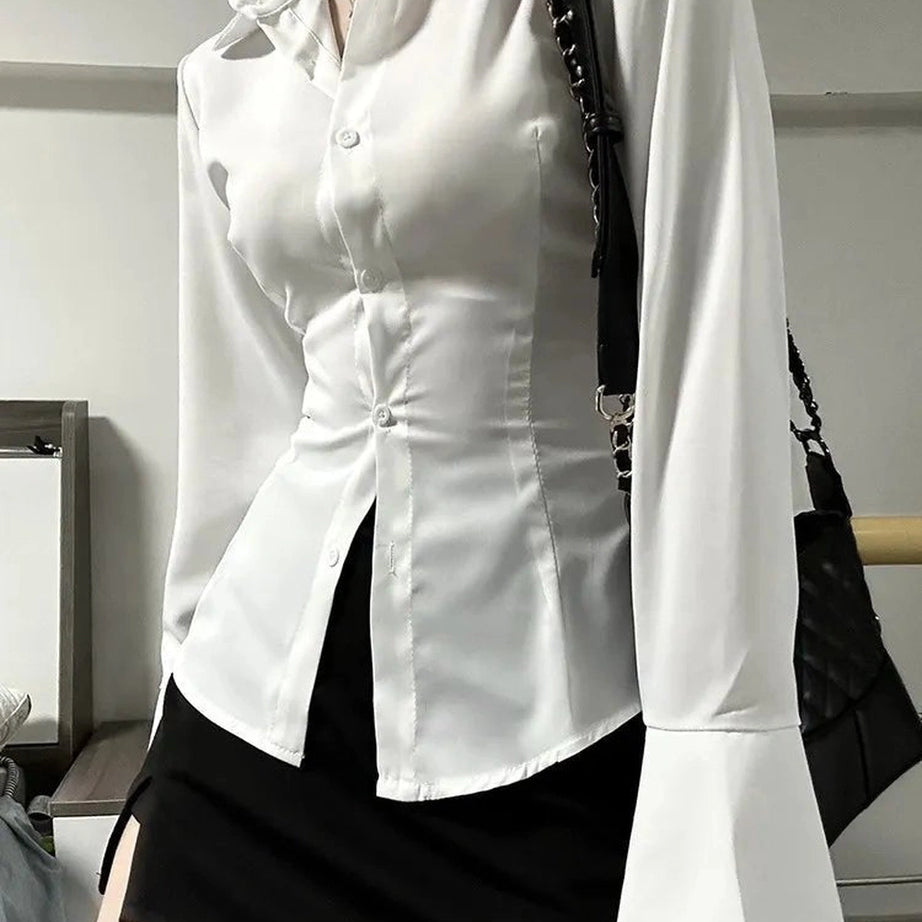 Coquette Chiffon Bandage Collar Blouse Shoptery