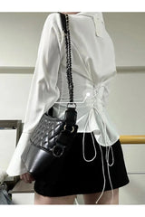 Coquette Chiffon Bandage Collar Blouse Shoptery