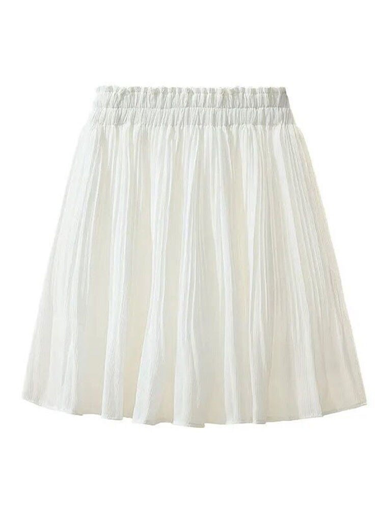 Chiffon Pleated Mini Skirt - Skirts