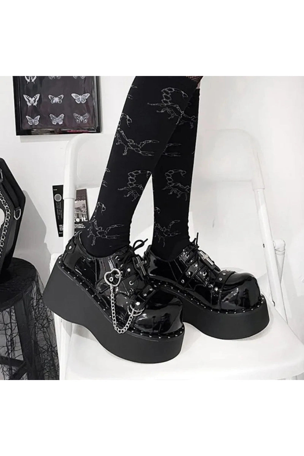 Chunky Mary Jane Platform Boots Shoptery