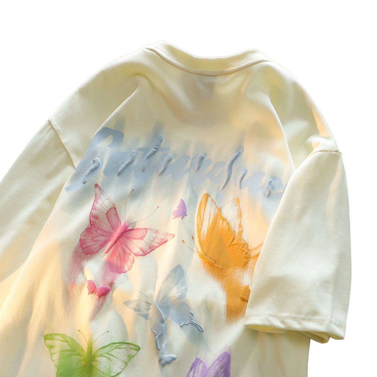 Colorful Butterfly Print T-shirt - T-shirts
