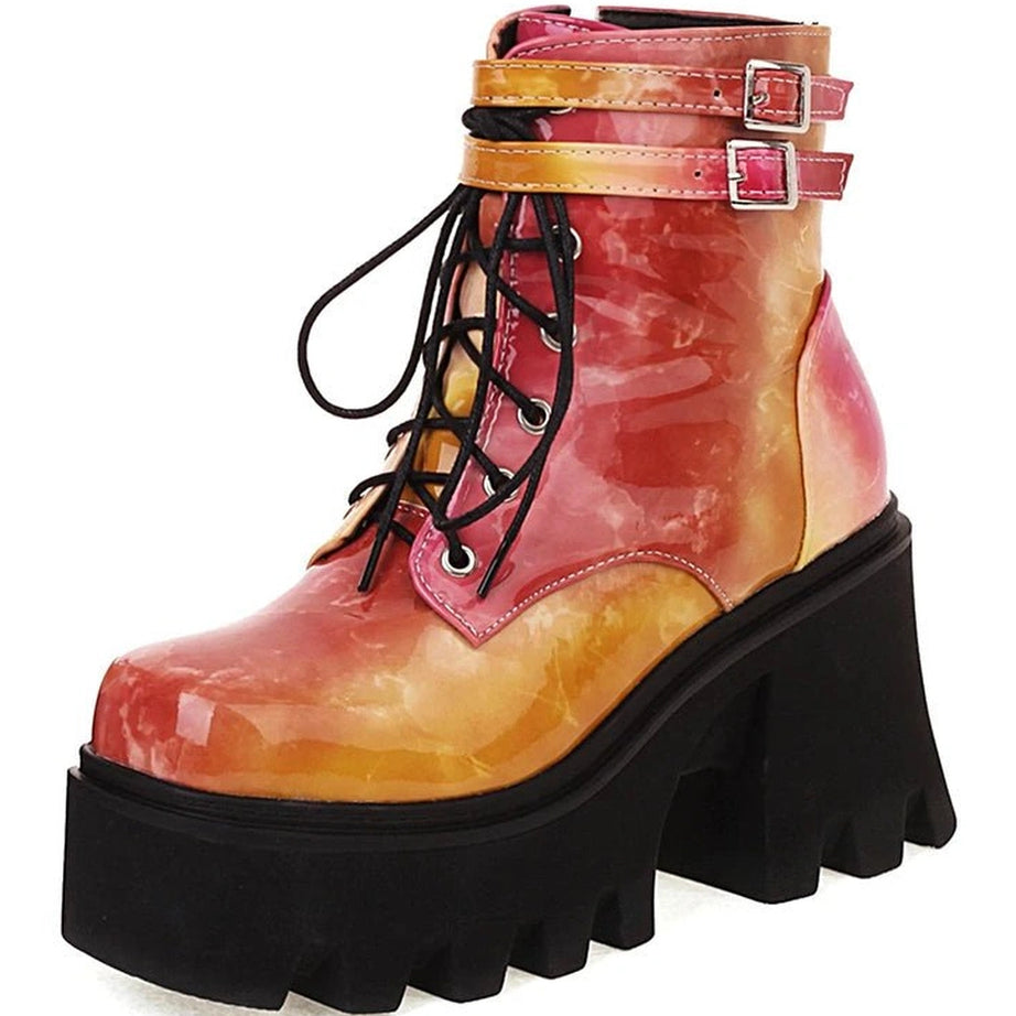 Alt Colorful Motorcycle Ankle Boots red CHINA Shoptery