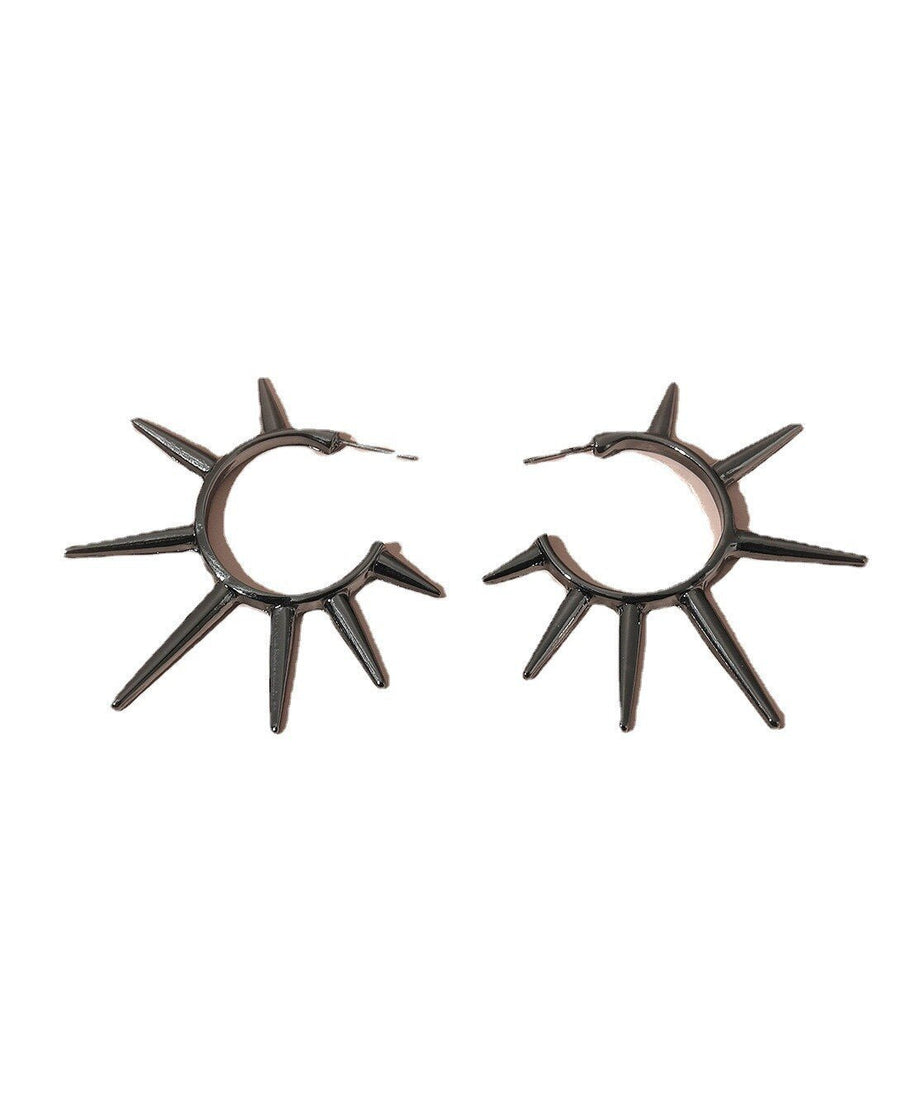 Cone Rivet Metal Hoop Earrings - Earrings