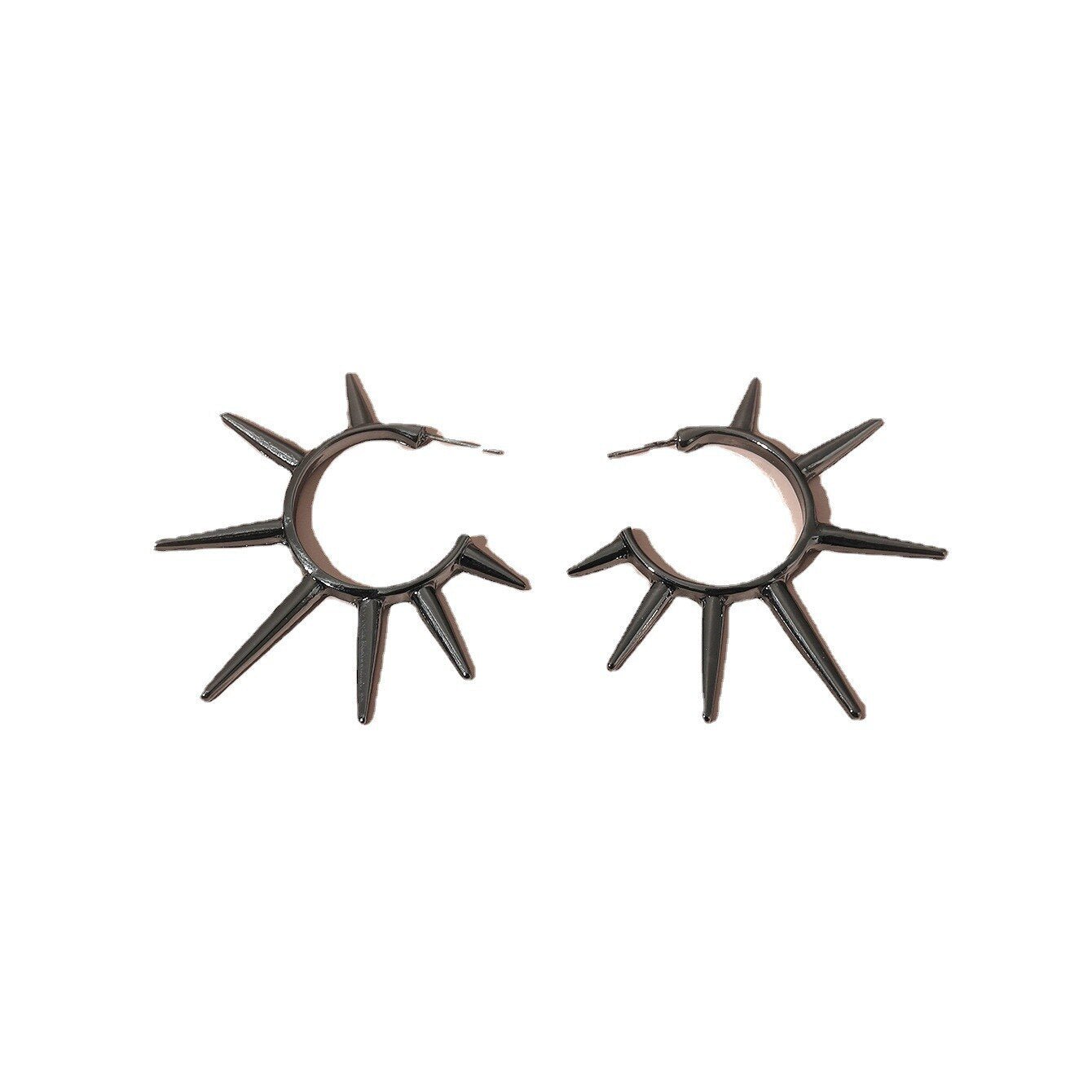Cone Rivet Metal Hoop Earrings - Earrings