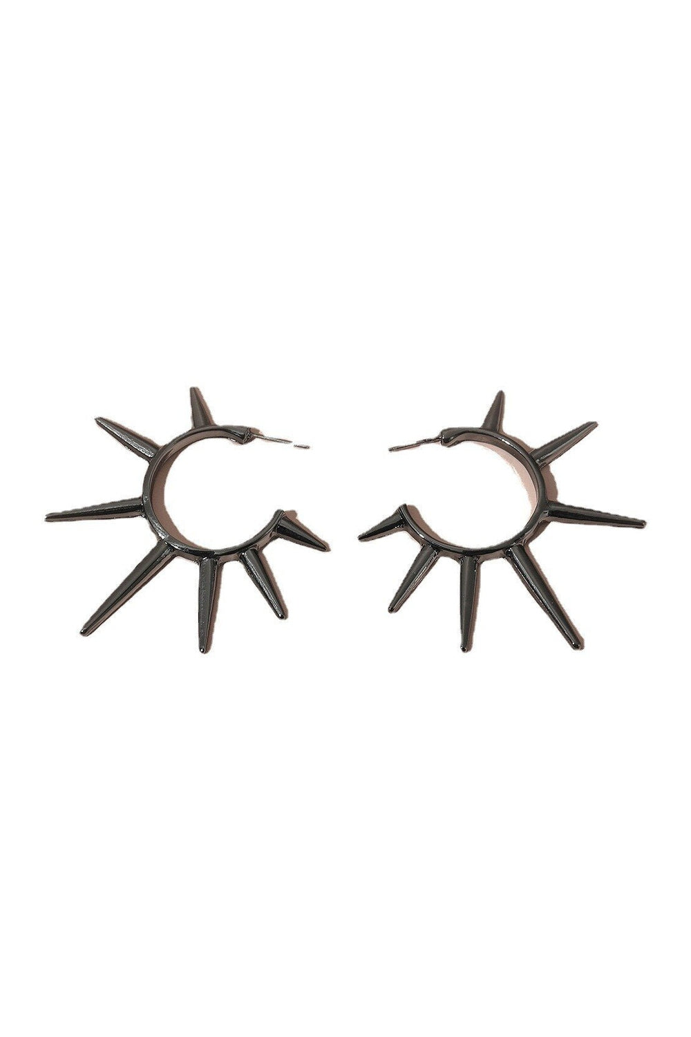 Cone Rivet Metal Hoop Earrings - Earrings