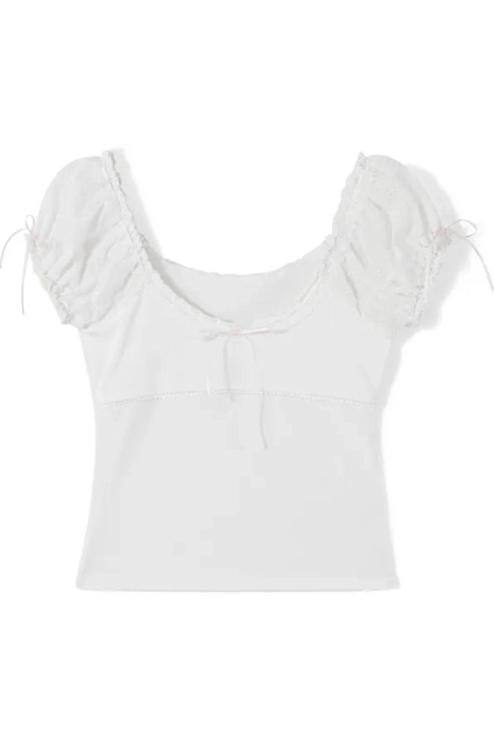 Coquette Cap Sleeve Lace Trim Top -