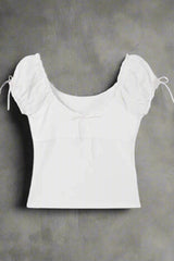 Coquette Cap Sleeve Lace Trim Top WHITE Shoptery