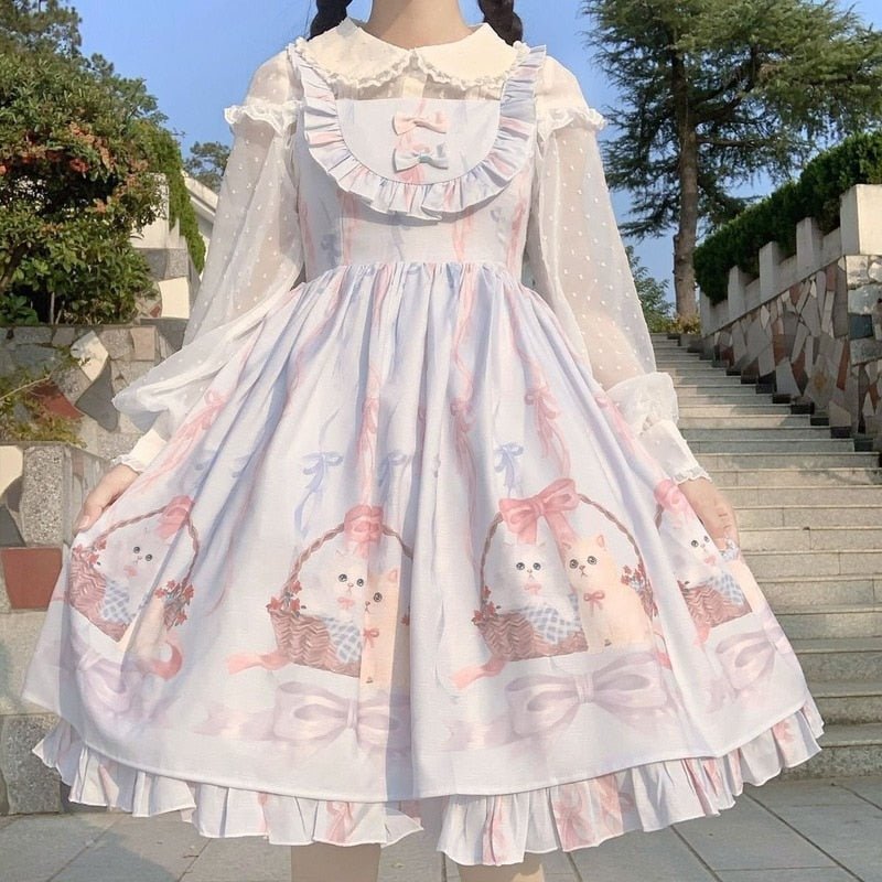 Coquette Cats Tea Party Dress - Dresses