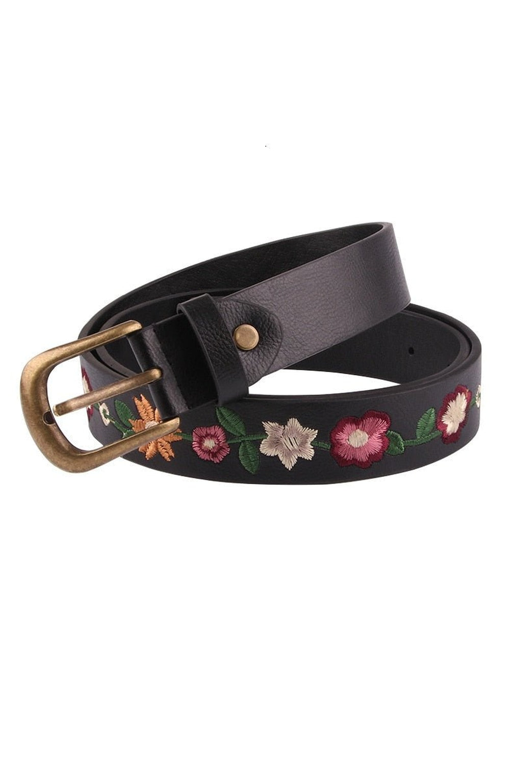 Coquette Embroidered Flower Belt - Belts