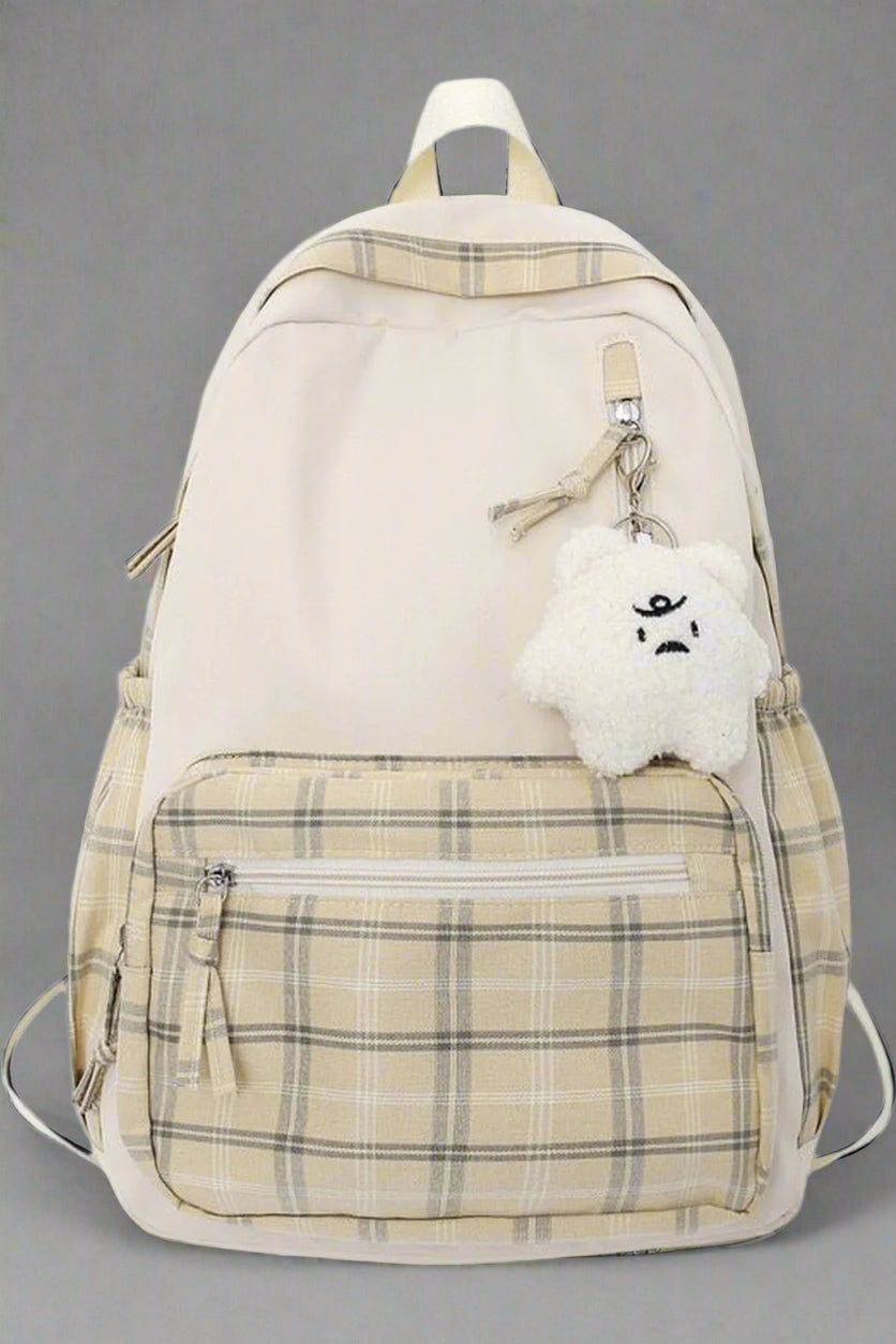 Coquette Girl Lattice Travel Backpack khaki Shoptery