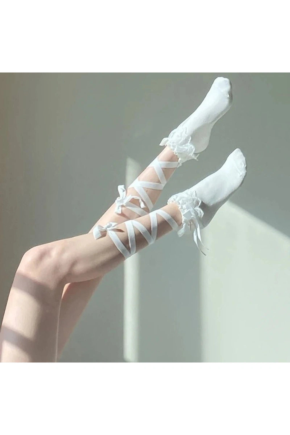 Coquette Lace Cross Tie Socks Shoptery