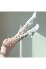 Coquette Lace Cross Tie Socks Shoptery