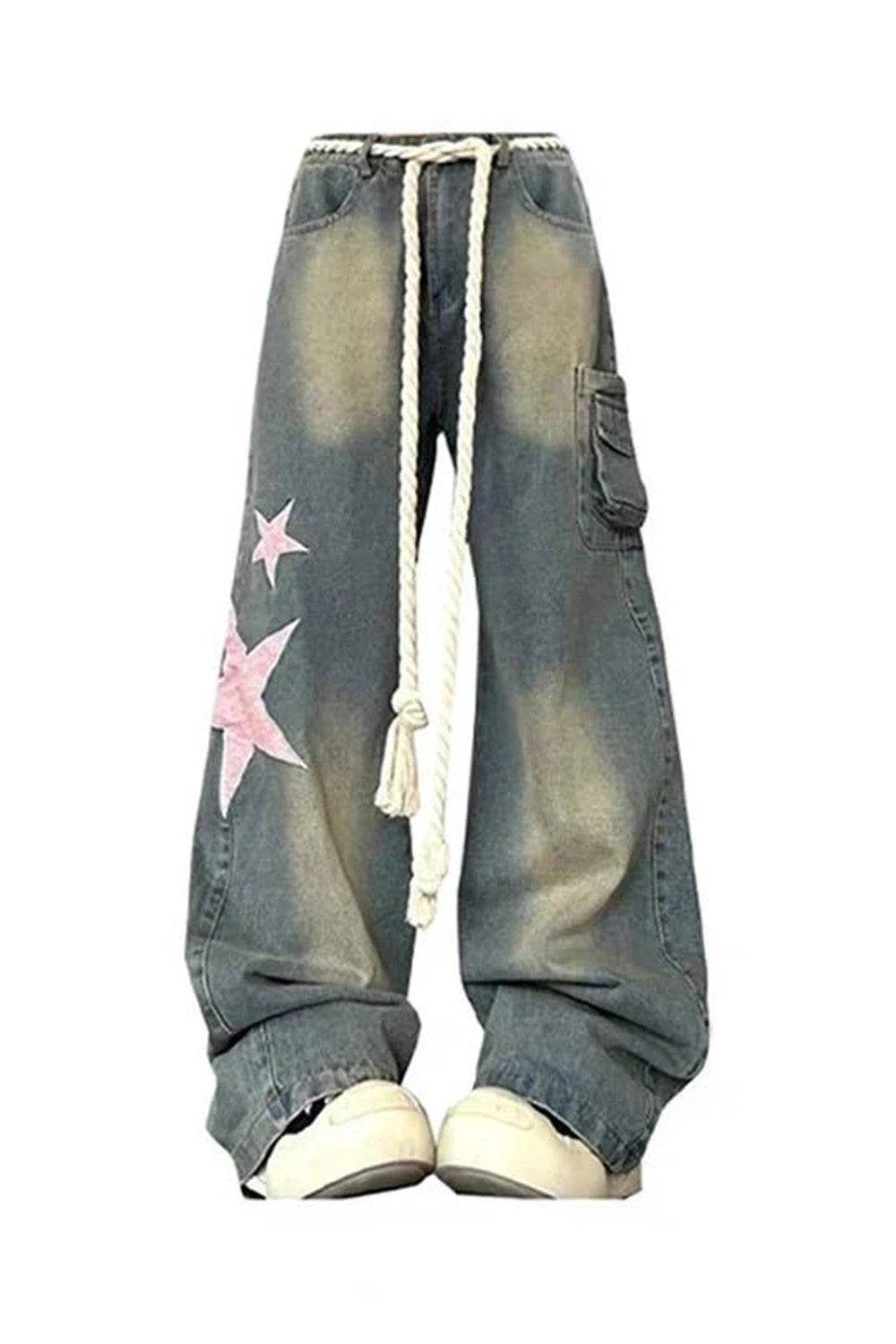 Y2k Cosmic Trek Cargo Pants Blue Shoptery