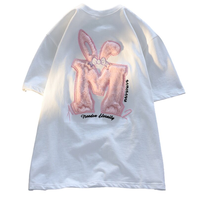 Cotton Rabbit Ear Pink T-shirt - T-shirts