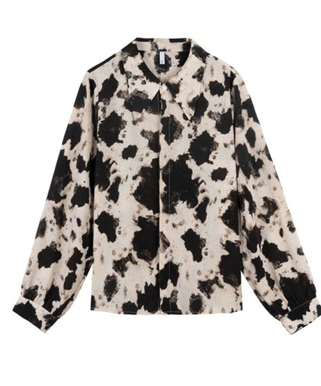 Cow Print Button Up Shirt -