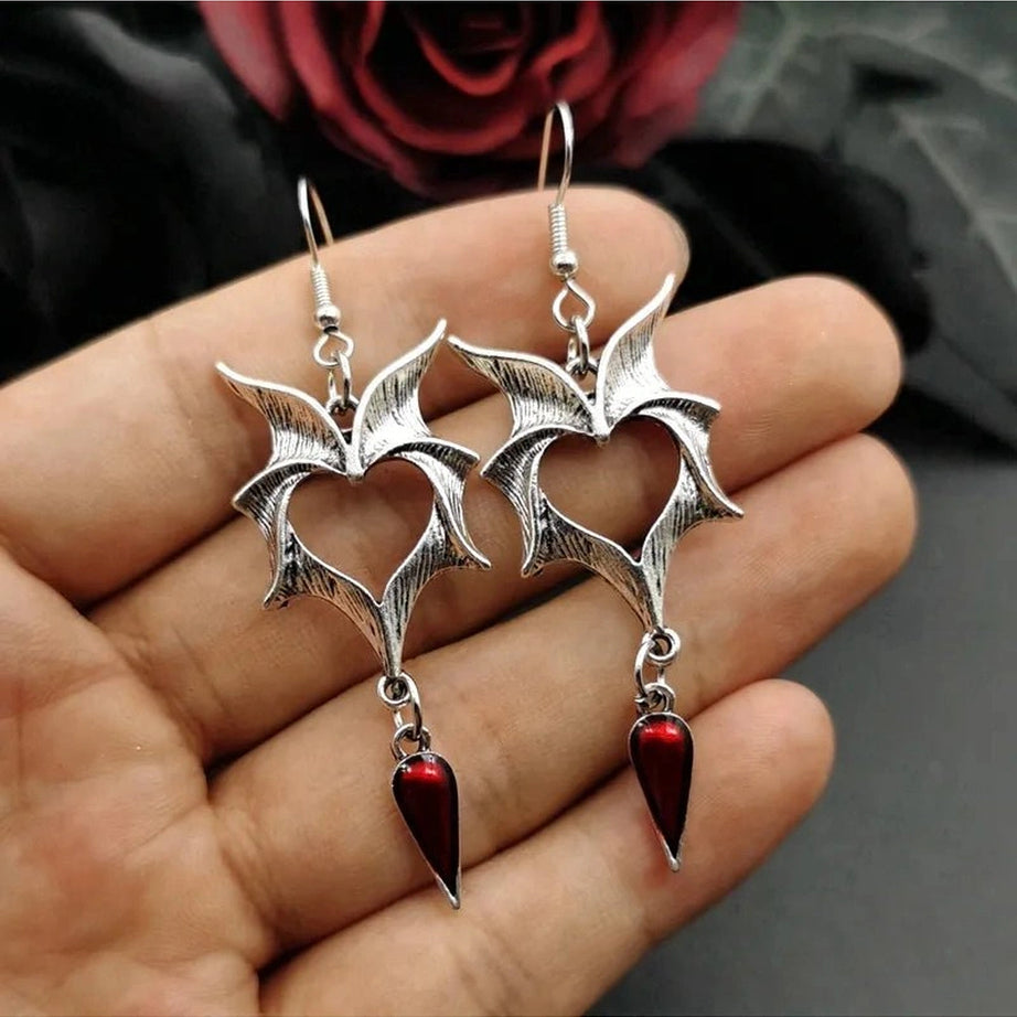 Alt Crimson Nightshade Drops Earrings Shoptery