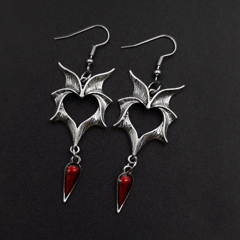 Crimson Nightshade Drops Earrings -