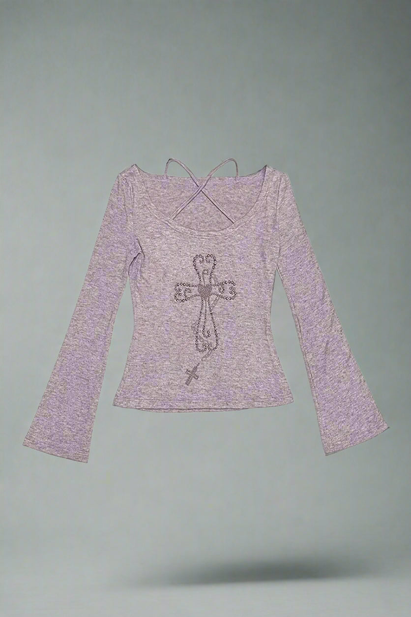 Coquette Crisscross Faith Top purple Shoptery