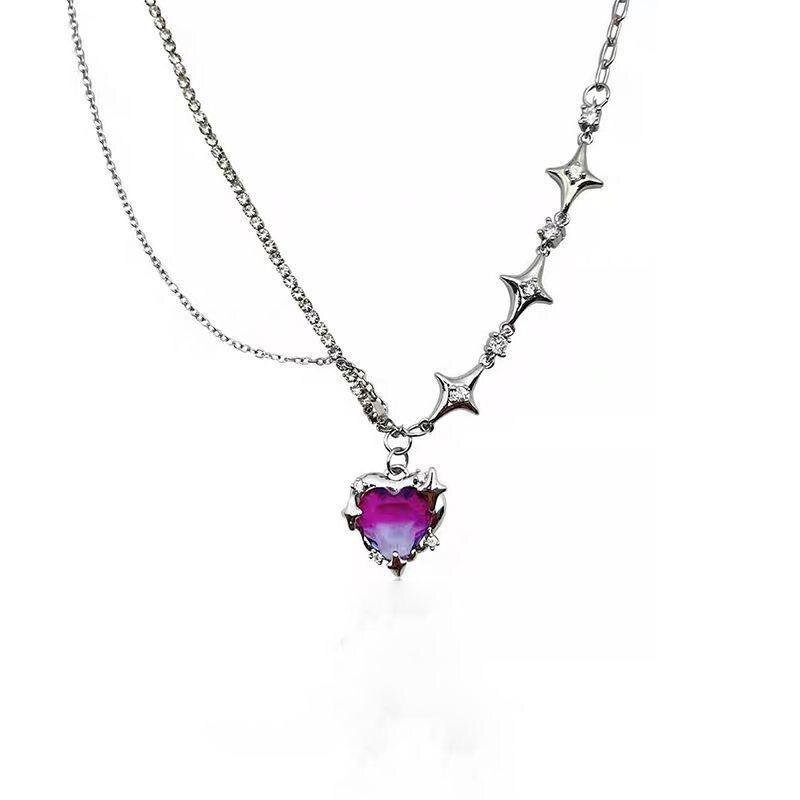 Crystal Heart Goth Alt Necklace - Necklaces